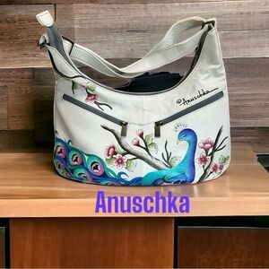 Anuschka hand painted leather hobo bag